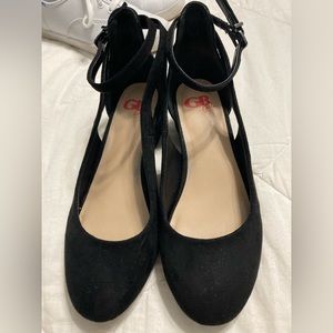 GB Girls Black ankle strapped shoes - 1M